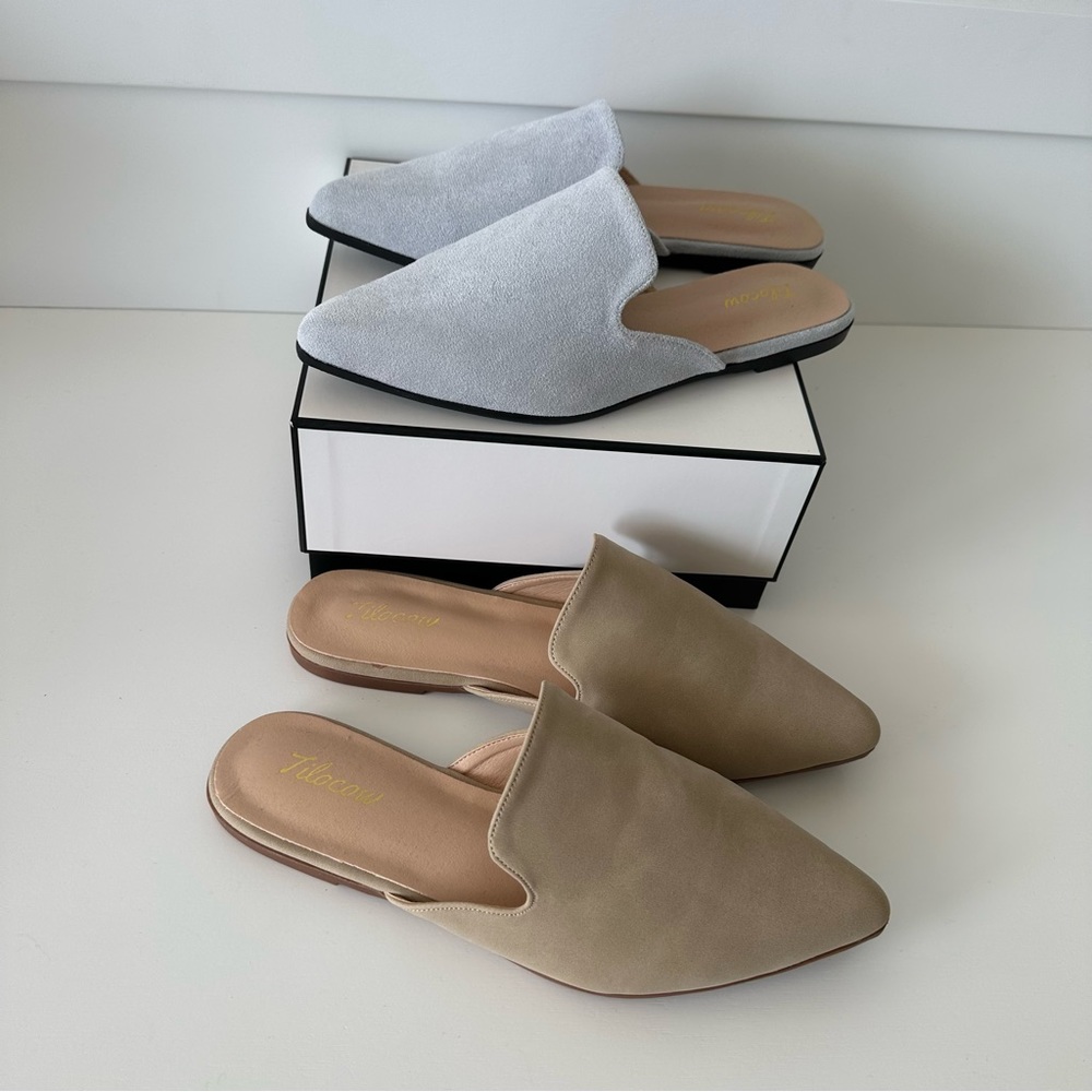 2 pairs of slip on loafers